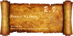 Rencz Vilmos névjegykártya